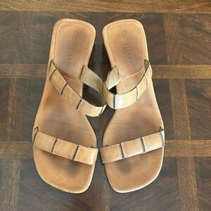 Cole Haan Two Strap Sandal Tan 8 Medium